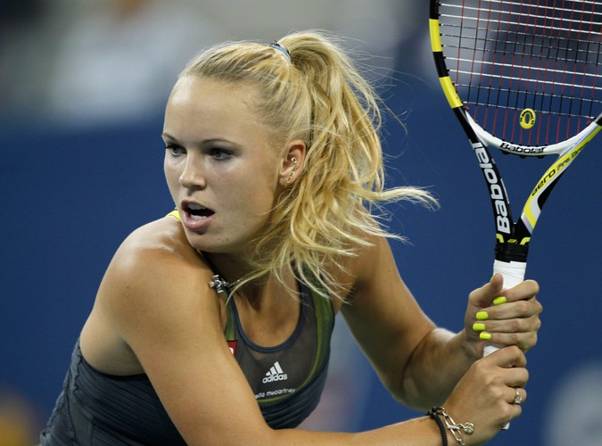8 września 2010: Caroline Wozniacki podczas turnieju US Open w Nowym Jorku