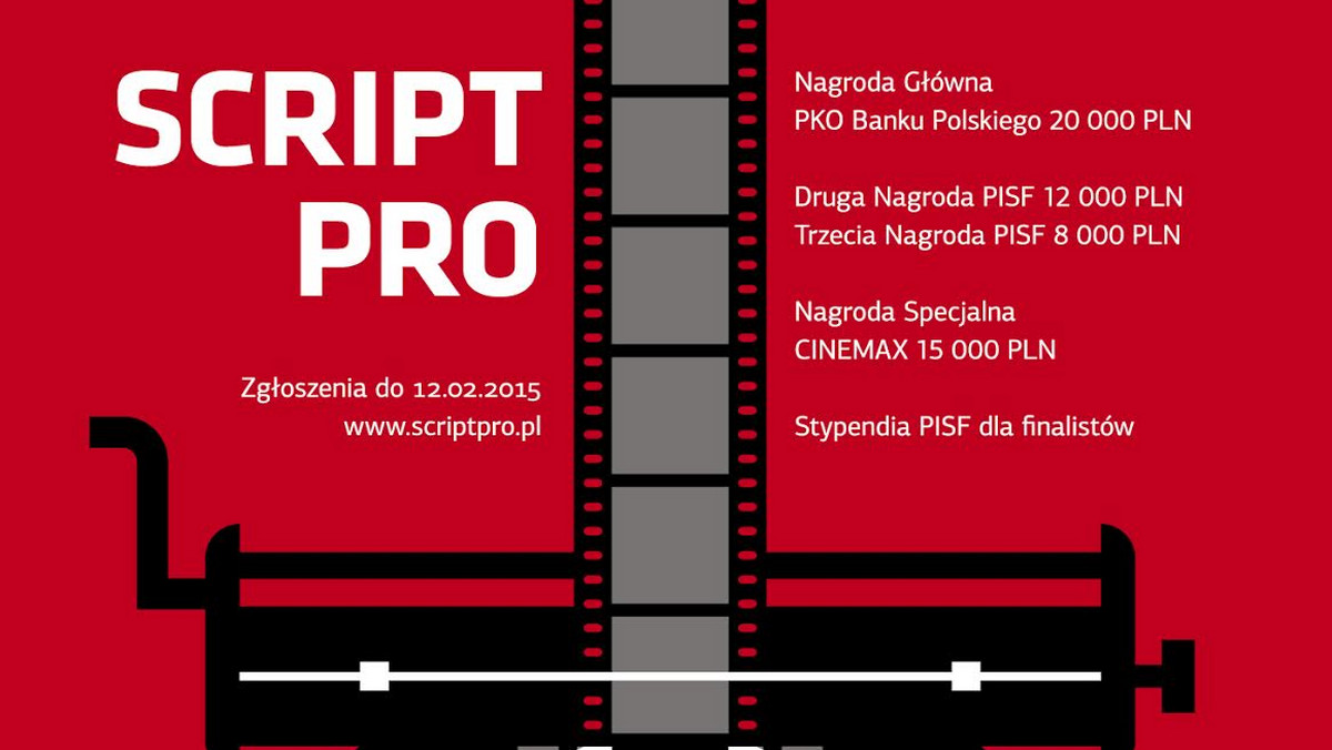 Nabór prac na Konkurs Scenariuszowy SCRIPT PRO 2015 trwa do 12 lutego do godziny 23:59. W tym roku po raz pierwszy zgłoszenie konkursowe ma charakter tylko mailowy. Maile należy wysyłać na adres konkurs@scriptpro.pl.