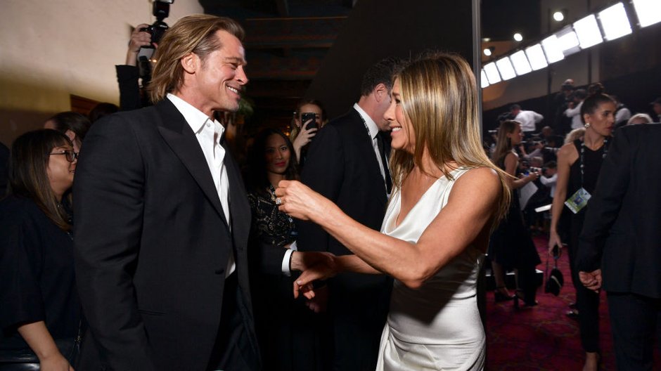 Brad Pitt i Jennifer Aniston podczas gali Nagród Gildii Aktorów Ekranowych,  styczeń 2019 r.