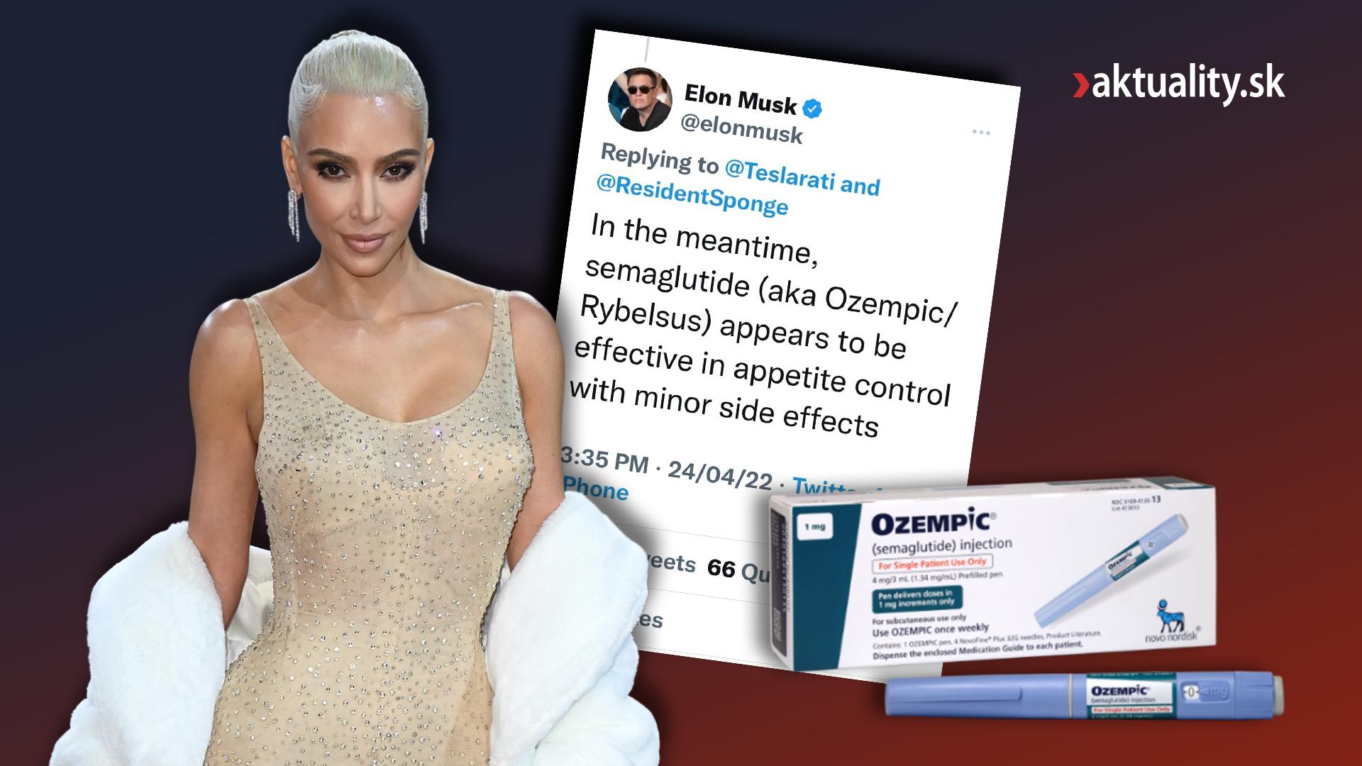S užívaním liekov s obsahom semaglutidu sú spájané mnohé slávne osobnosti vrátane Kim Kardashian či Elona Muska.