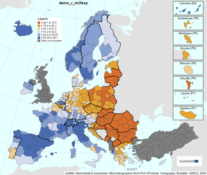 Długość życia w Europie