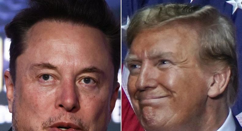 Elon Musk (left) and former President Donald Trump (right).Beata Zawrzel/NurPhoto via Getty Images; Elijah Nouvelage / AFP via Getty Images
