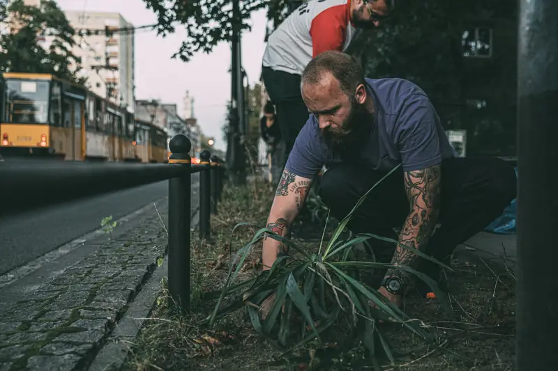 Obsadzanie zaniedbanego miejsca przy ul. Kawęczyńskiej