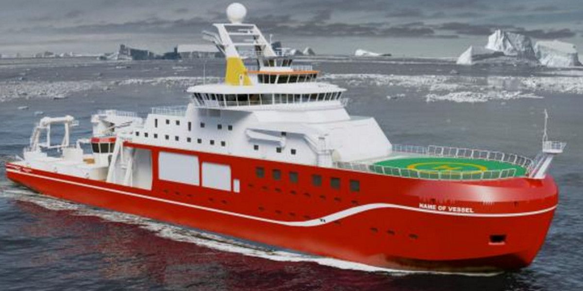 An artist's impression of the RSS David Attenborough — a research vessel that the internet had voted to name "Boaty McBoatface."