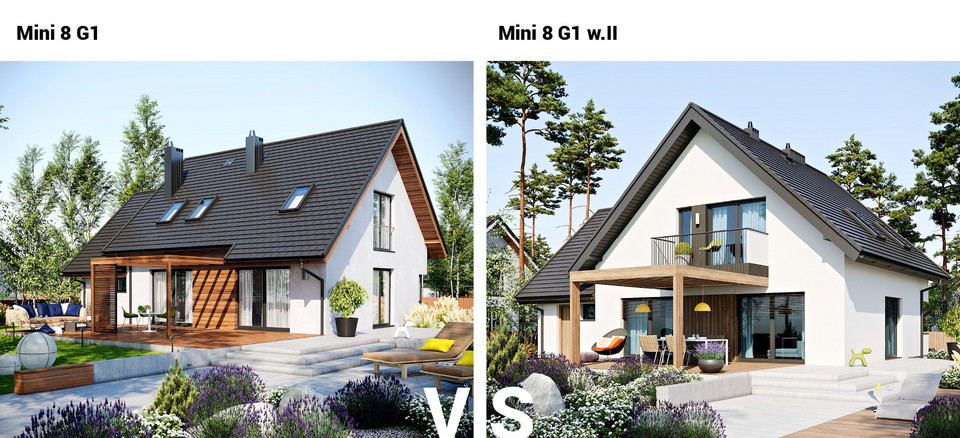 Mini 8 G1 i Mini 8 w. II G1. Ujęcie ogrodowe - porównanie 