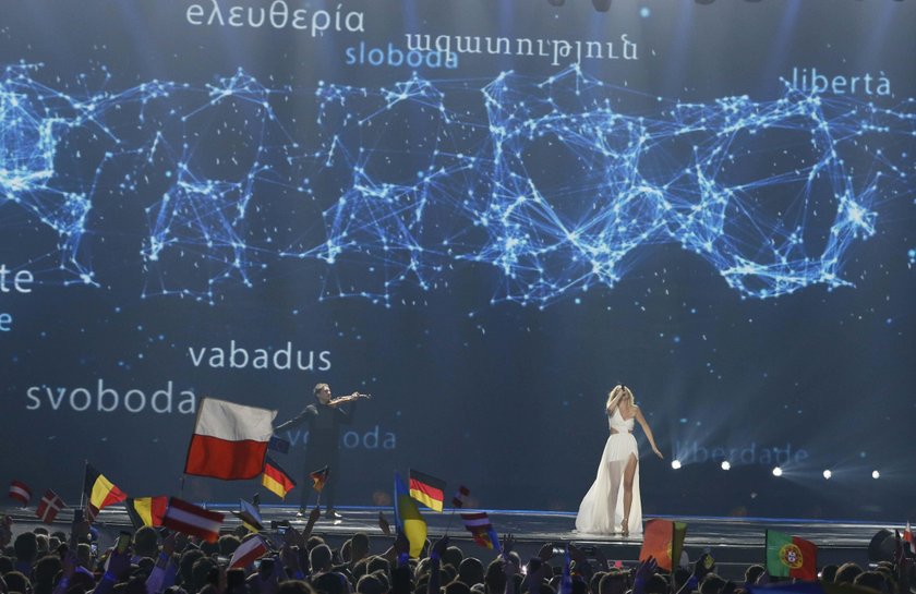 Poland's Kasia Mos performs the song "Flashlight" during the Euro-vision Song Contest 2017 Grand Fin