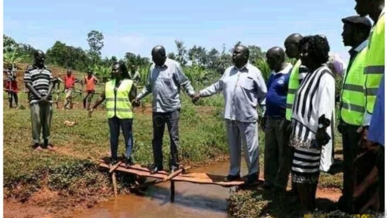 Photo of officials commissioning a tiny footbridge goes viral