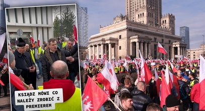 Nagrali szokujące zachowanie księdza na proteście w Warszawie. Do tego namawiał rolników