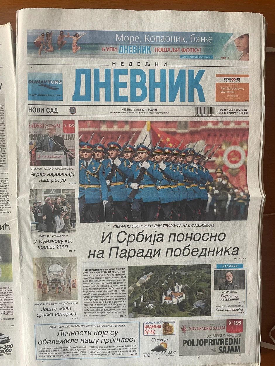 Dnevnik 10. maj 2015.