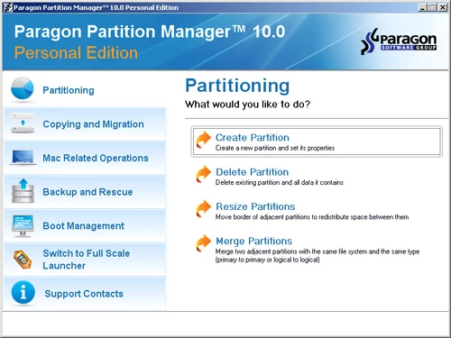 Partition Manager 10.0 Personal po pobraniu musi być zainstalowany oraz zarejestrowany w trakcie trwania oferty