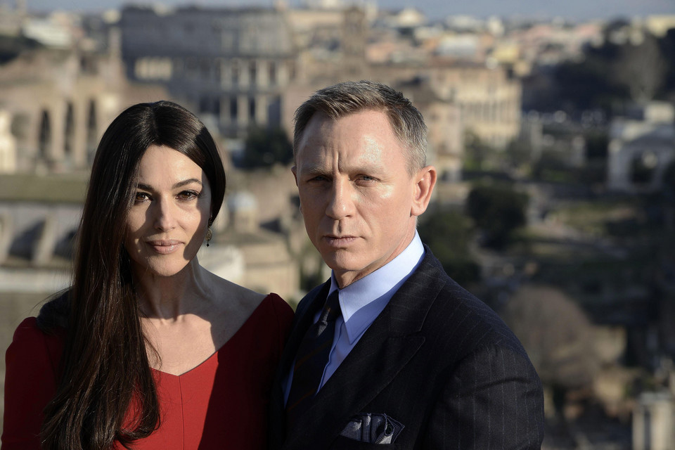 Monica Bellucci i Daniel Craig na planie "Spectre"
