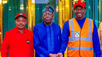 President Bola Tinubu after meeting with labour leaders in Aso Rock on Wednesday, August 2, 2023. [Presidency]