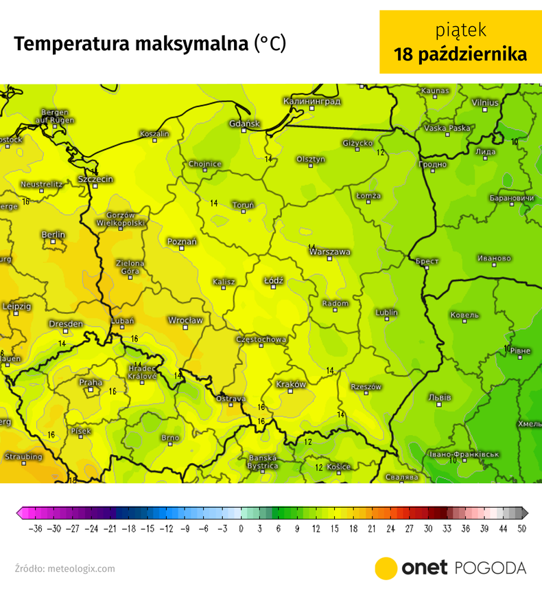 Temperatura będzie zróżnicowana — na zachodzie cieplej, a na wschodzie chłodniej