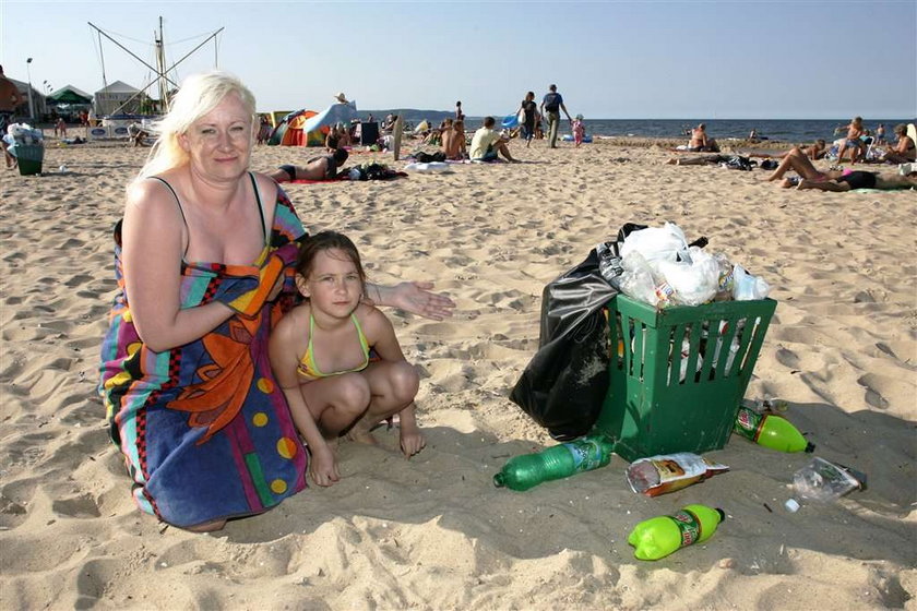 plaża, śmieci