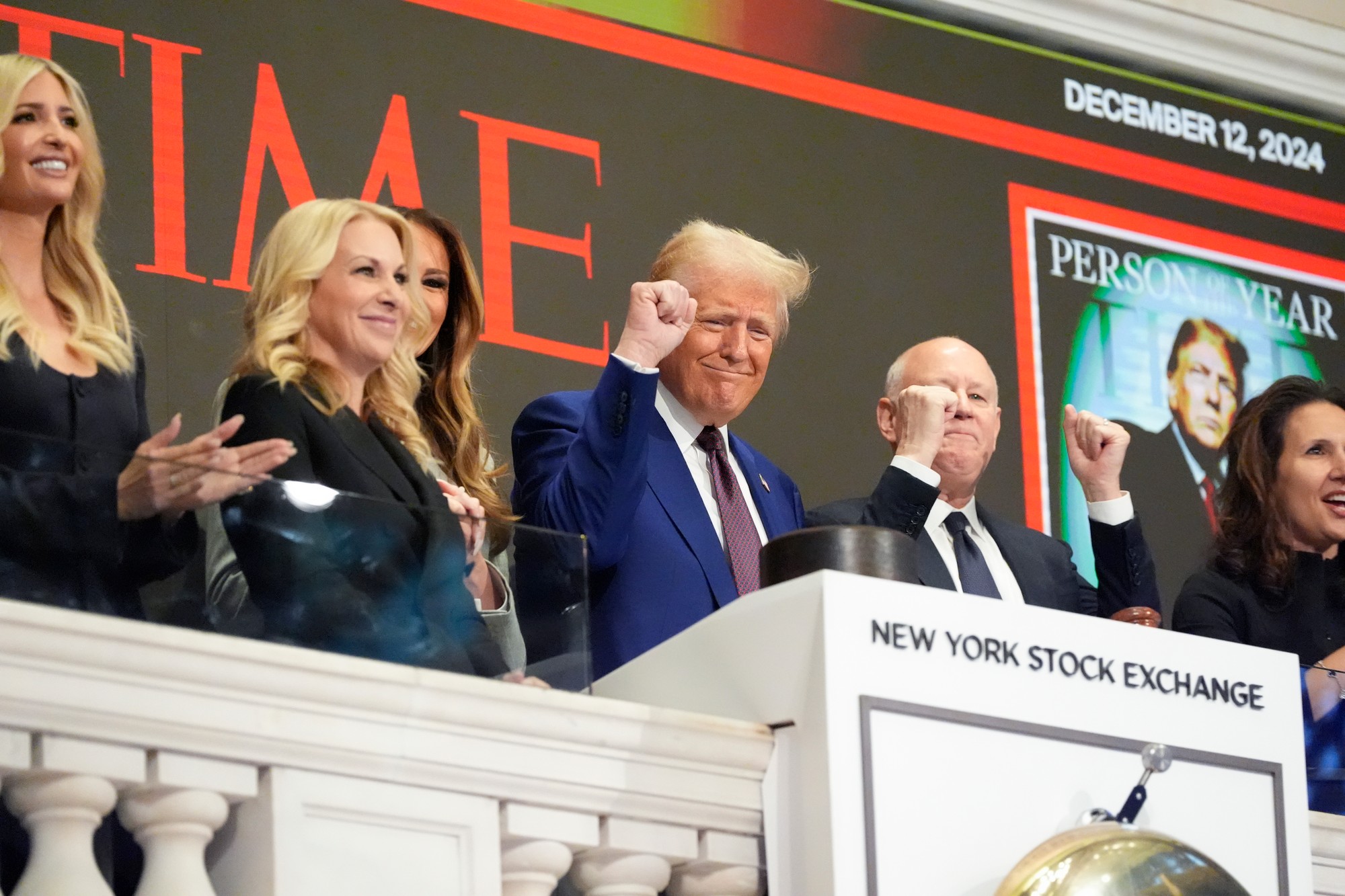 Donald Trump, ktorého americký magazín Time vyhlásil za osobnosť roka 2024 v New Yorku vo štvrtok 12. decembra 2024.