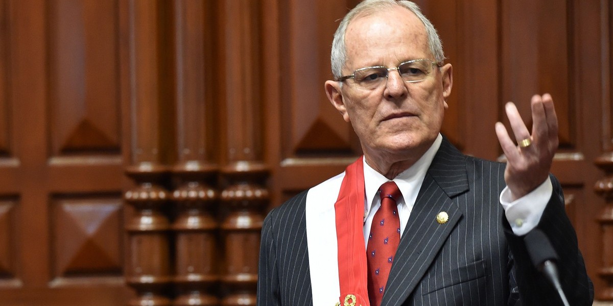 Pedro Pablo Kuczynski podczas prezydenckiego ślubowania