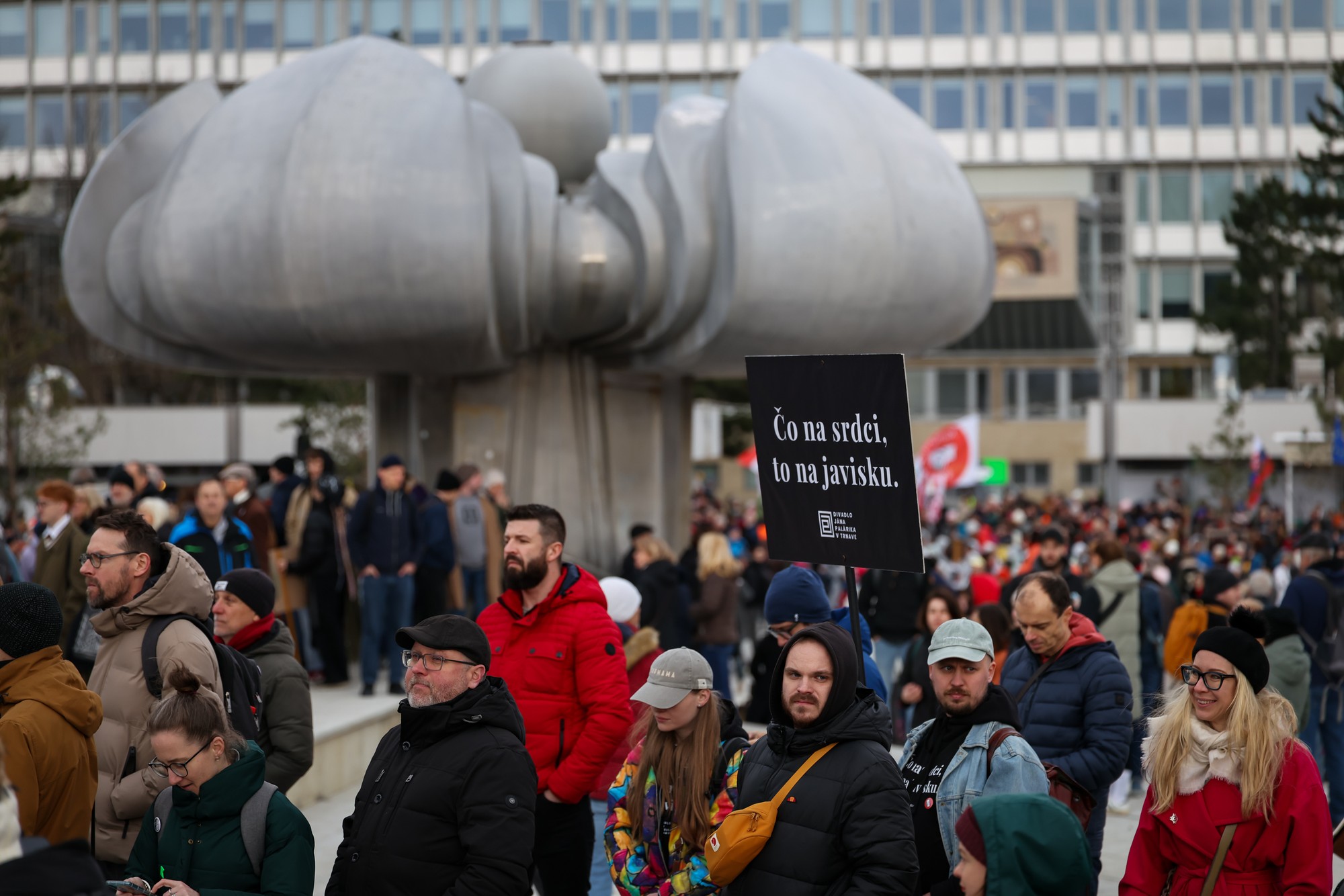 Protest platformy Otvorená kultúra v Bratislave. 