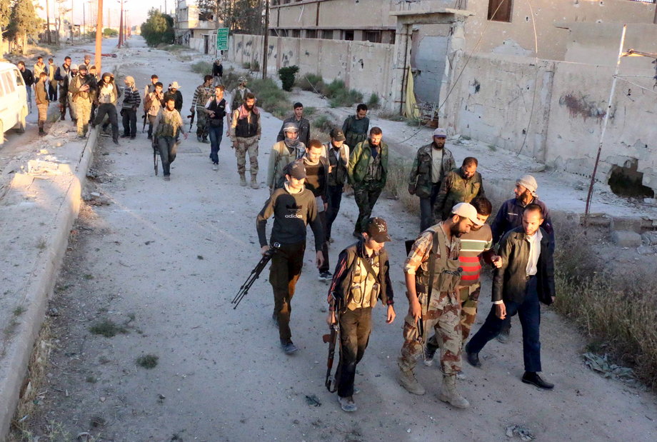 Rebel fighters of Jaysh al-Islam (Army of Islam) on May 6, 2015.