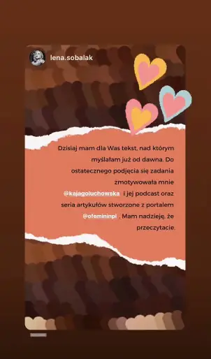 Ciałolubność: brafiterka / screen Instastory Ofeminin.pl