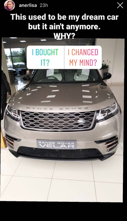 Anerlisa Muigai new Range Rover 