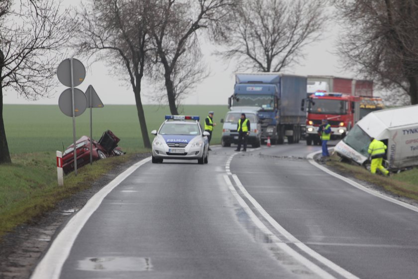 Wypadek na krajowej trójce pod Legnicą