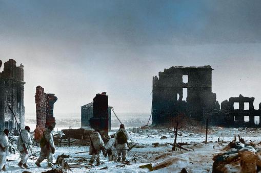 Centrum Stalingradu po kapitulacji Niemców,  zima 1943 r. 