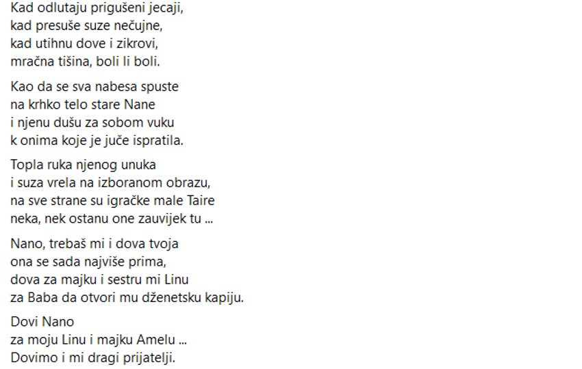 potresna pesma koju su prijatelji psovetili porodici iz novog pazara