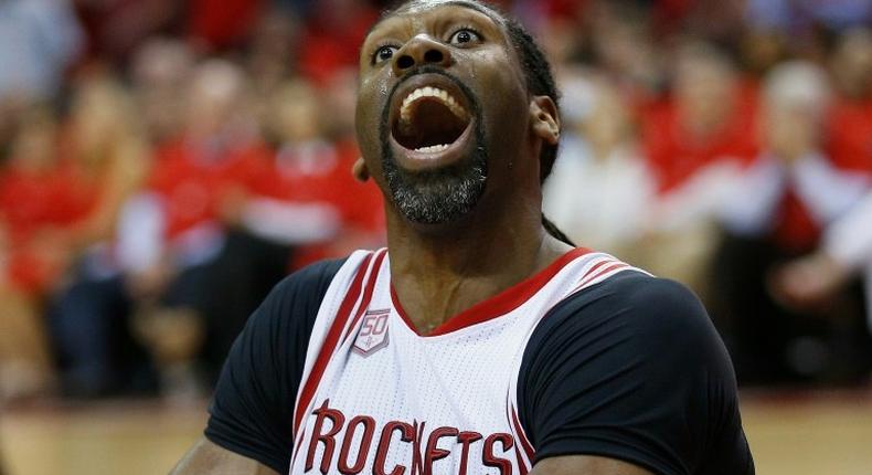 Nene of the Houston Rockets was issued a technical foul and ejected for grabbing San Antonio Spurs center Dewayne Dedmon by the neck