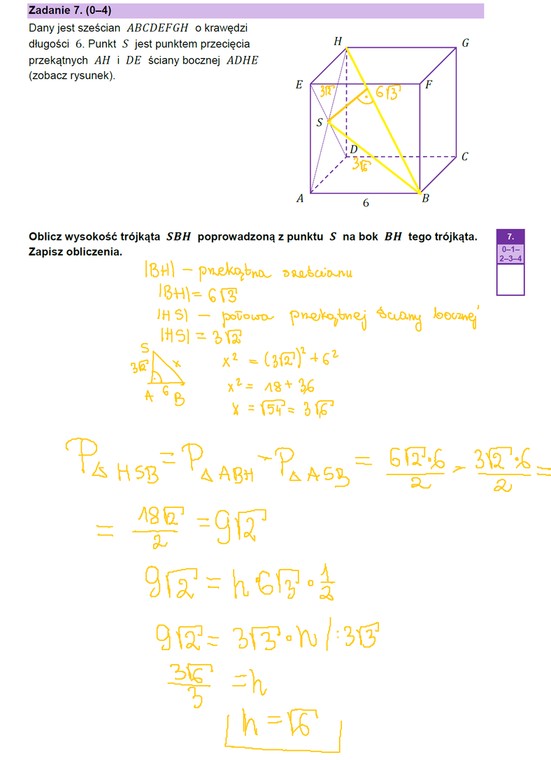 Matura 2023 — matematyka na poziomie rozszerzonym. Zadanie 7