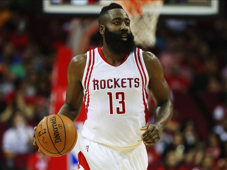 James Harden is leading the NBA in assists per game.