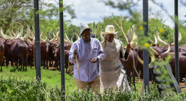 President Museveni and First Lady Janet at their Kisozi ranch