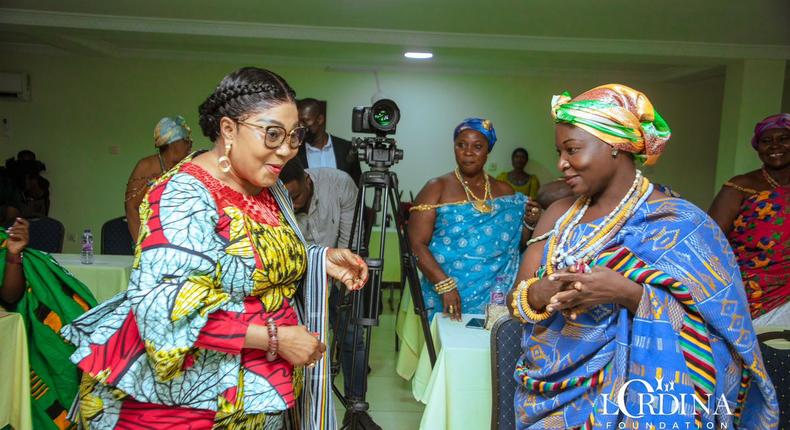 Lordina Mahama with queen mothers