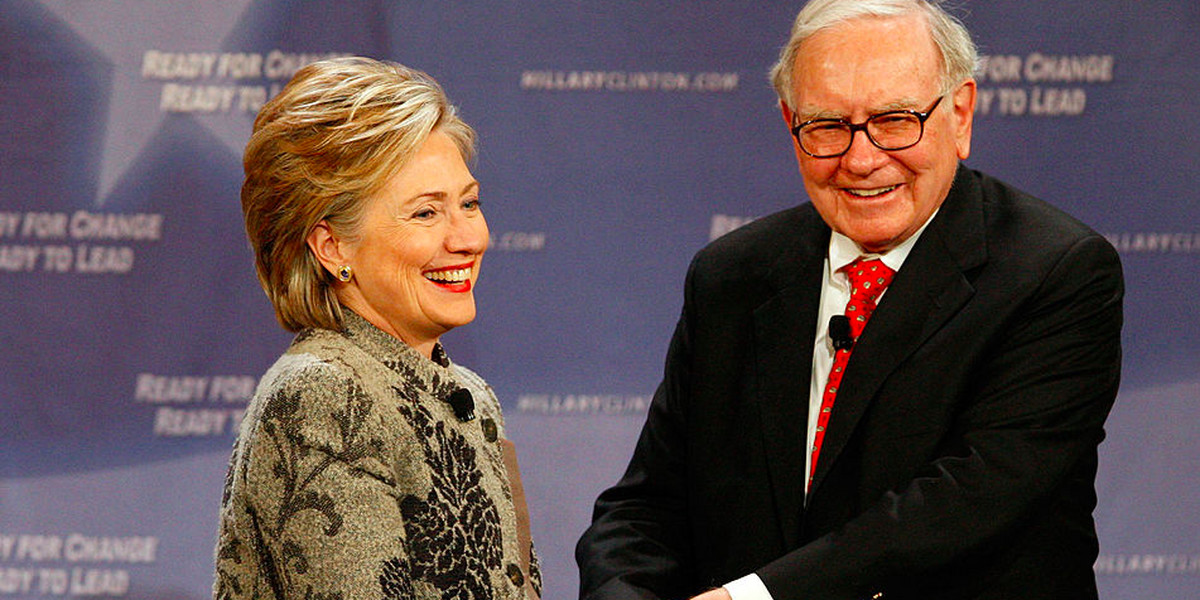 Hillary Clinton with Warren Buffett