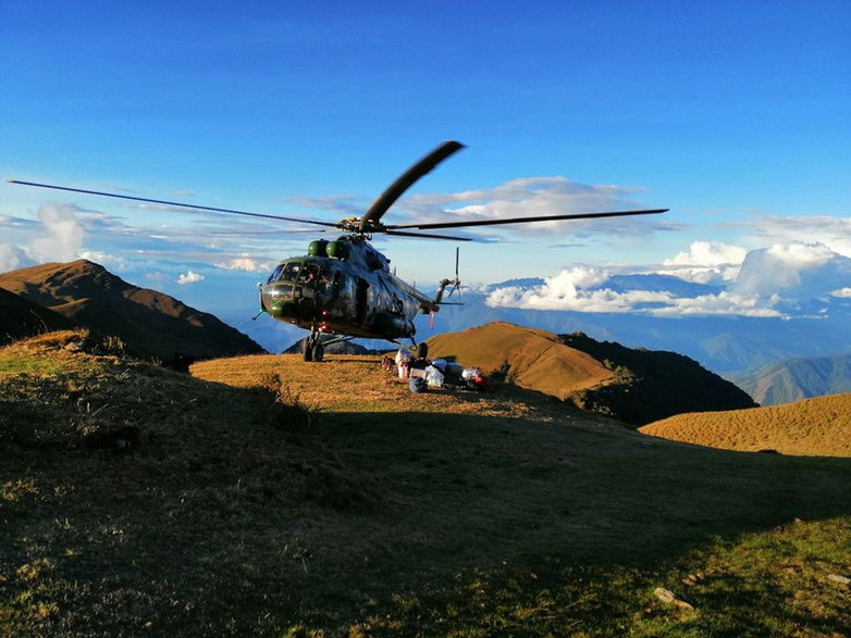 Transport w niedostępne miejsce badań zapewniła peruwiańska armia