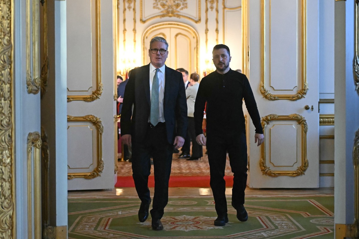 Prezydent Wołodymyr Zełenski i premier Wielkiej Brytanii Keir Starmer