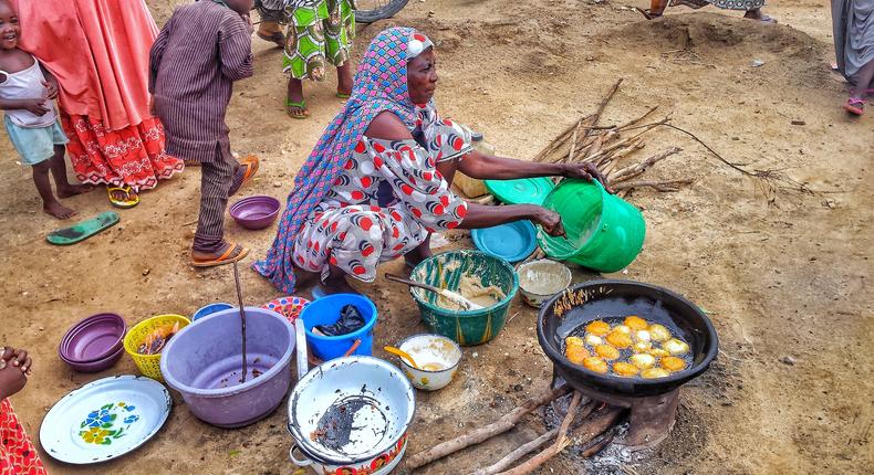 African woman working