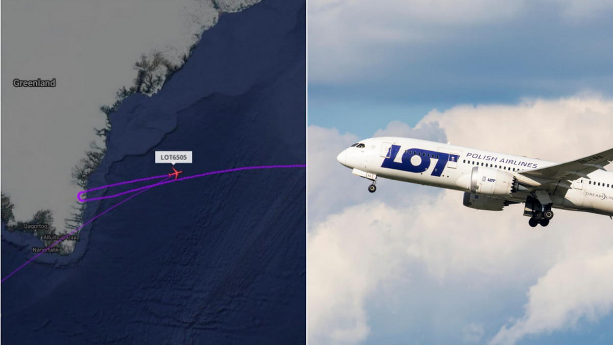Boeing LOT-u z turystami zawrócony nad Grenlandią