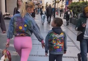 Milica dabović sa sinom u Knez Mihajlovoj