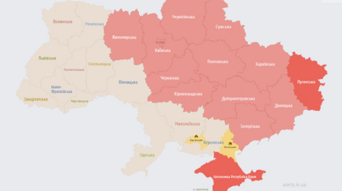 Syreny przeciwlotnicze uruchomione w co najmniej 12 ukraińskich obwodach.