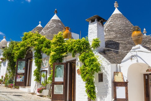 Beautiful town of Alberobello with trulli houses, main turistic district, Apulia region, Southern Italy