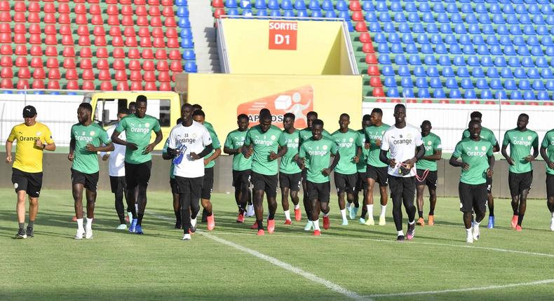 Séance d'entrainement des lions du Sénégal