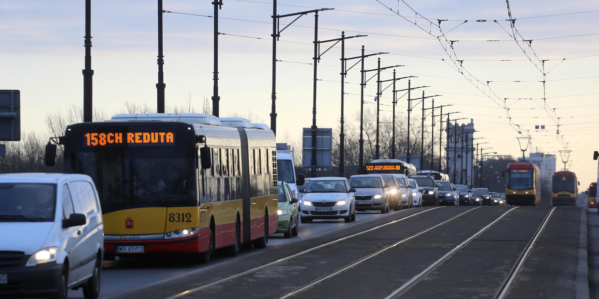 Korki po zamknięciu mostu poniatowskiego