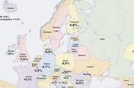 Bezrobocie w Europie według danych Eurostatu mapa grafika 