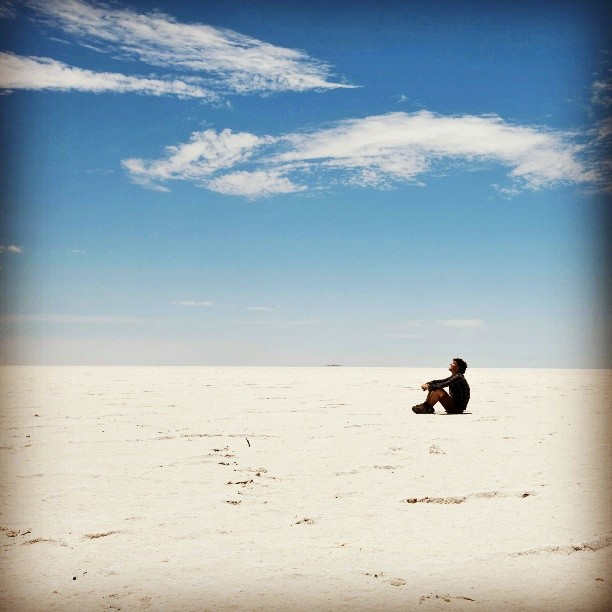 Allan Dixon - poszukiwacz przygód w outbacku Terytorium Północnego Australii; na zdjęciu: jezioro Eyre