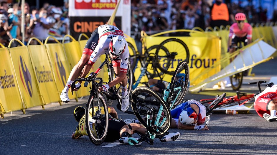 Kraksa na mecie Tour de Pologne, w której ucierpiał Fabio Jakobsen