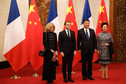 Prezydent Francji Emmanuel Macron z żoną Brigitte z wizytą w Chinach