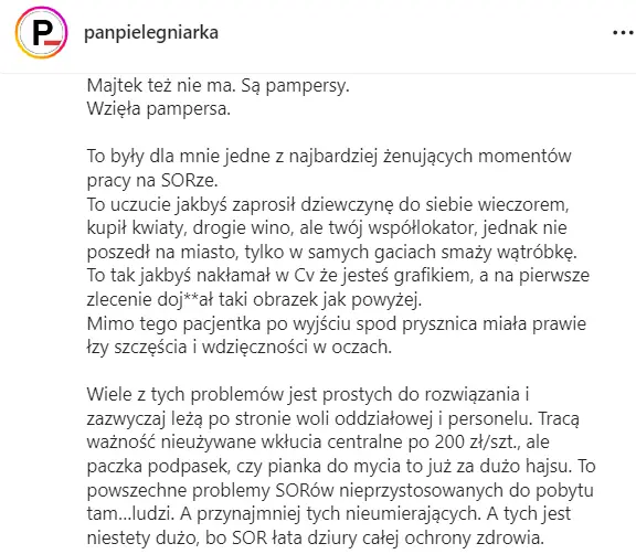 Ratownik medyczny opisał, z jakimi brakami mierzy się personel SORów, a przez to również pacjenci / Instagram @panpielegniarka