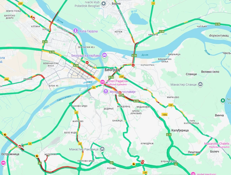 Gužve u Beogradu 30. oktobraa