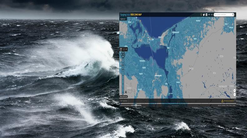 Rosnący poziom wód to również problem Morza Bałtyckiego (mapa: ss2.climatecentral.org)