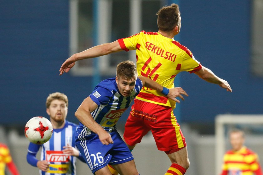 Pilka nozna. Ekstraklasa. Jagiellonia Bialystok - Wisla Plock. 07.04.2018